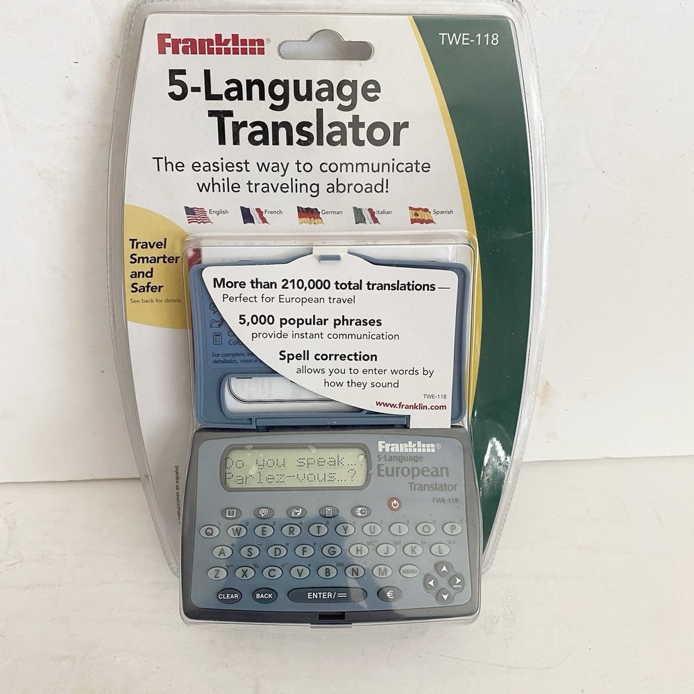 Franklin TWE-118 5‎ European Language Translator Brand New Sealed Travel Easy